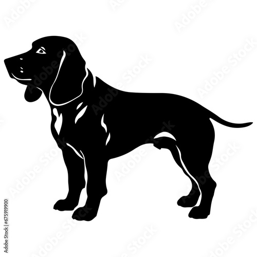 basset hound Dog Vector Silhouette  Generative AI.