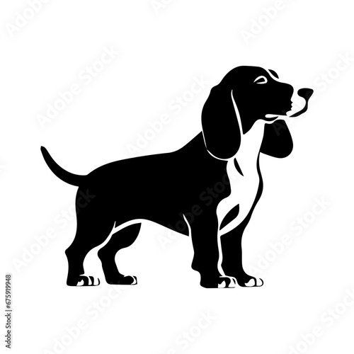 basset hound Dog Vector Silhouette, Generative AI.