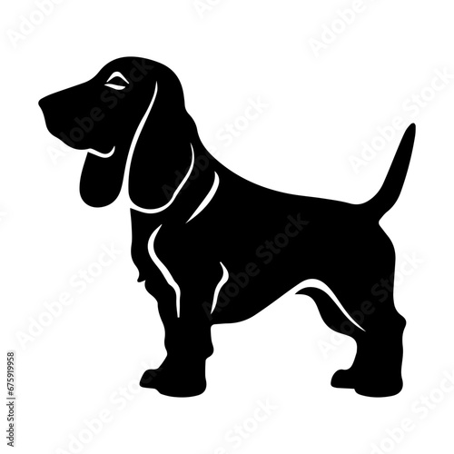 basset hound Dog Vector Silhouette  Generative AI.
