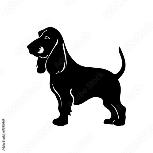 basset hound Dog Vector Silhouette  Generative AI.