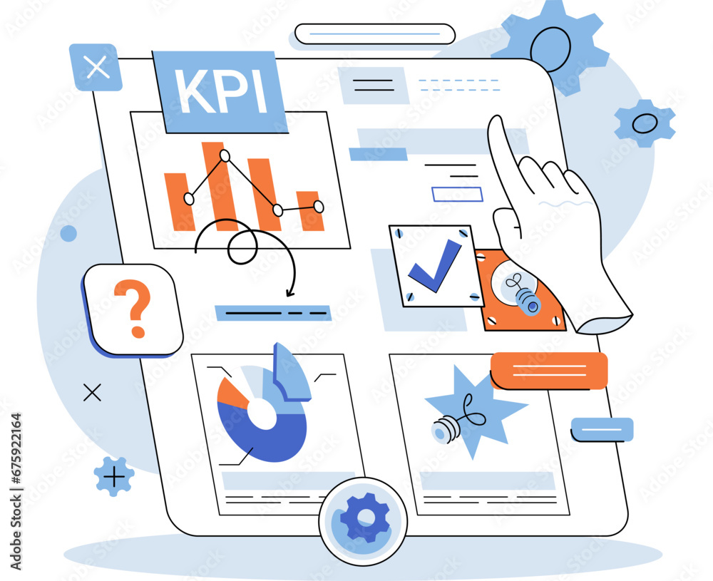 KPI key performance indicator. Vector illustration. Business metric ...