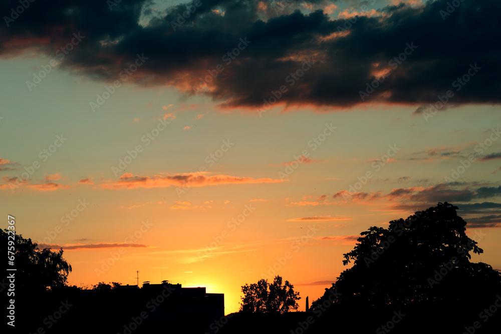 Fototapeta premium Sky landscape. Colorful sunset.