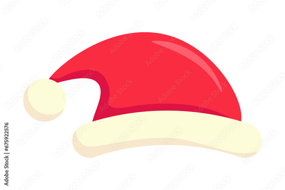 Santa hat. Christmas hat clipart. Flat vector illustration isolated on white background. Santa hat. Christmas hat clipart. Flat vector illustration isolated on white background.
