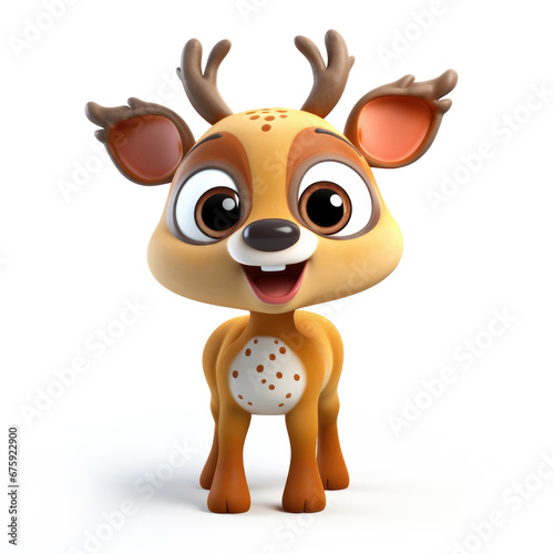 Cute Cartoon Reindeer Isola...