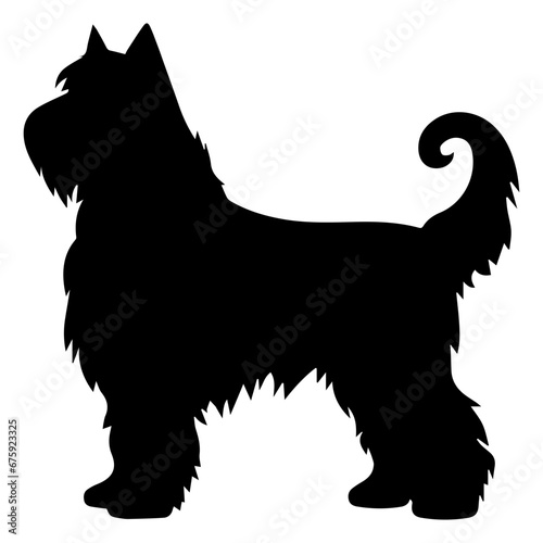 Black Russian Terrier Dog Vector Silhouette, Generative AI.