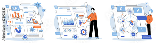 Analysis tool. Business intelligence. Vector illustration A well-defined strategy is crucial for achieving business goals Design thinking enhances development innovative solutions Digital platforms © Dmytro