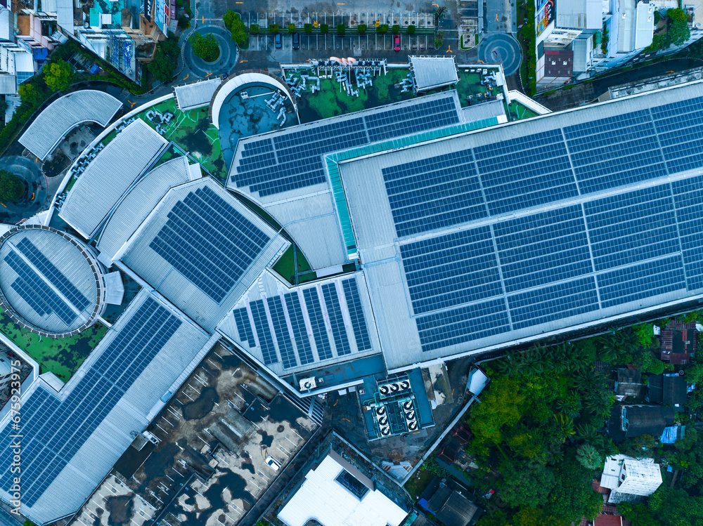 Solar roof, Solar on the roof, top view worker installing a solar cell