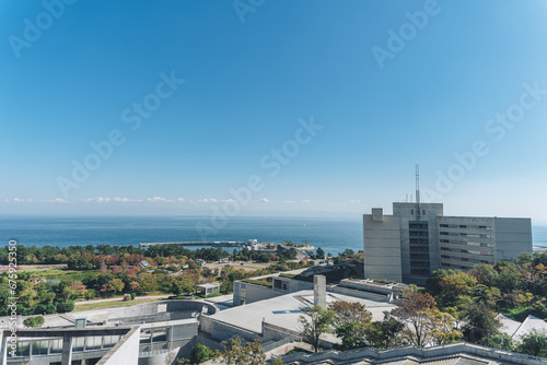 淡路島の海とホテル