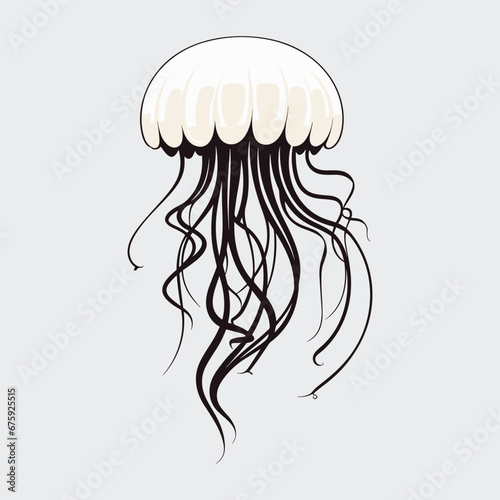 Cute Jellyfish Cartoon Vector Art Illustration Design