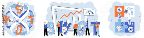 Analysis tool. Business intelligence. Vector illustration Graphic representations make datmore accessible and understandable Analytic tools enable data-driven decision-making Finance and optimization