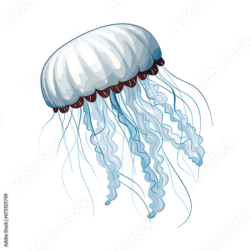 Cute Jellyfish Cartoon Vector Art Illustration Design