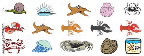 CRUSTACE Cliparts miscellaneous animals creative clipart and cartoons etc - compendium vector illustrations editable best art design for multipurpose use in high definition format