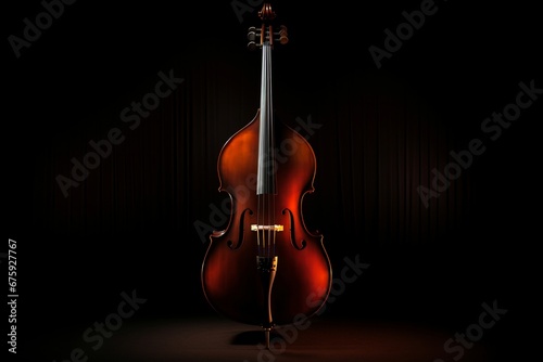 Double bass. Contrabass classical music instrument. Close up cello