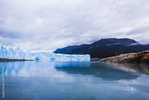  View of the Perito Moreno glacier from the lake, Patagonia, Argentina.