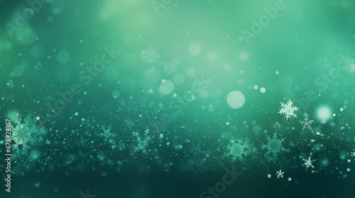 Green Christmas Atmosphere Background with Festive Glittering Sparkles for Seasonal Decor