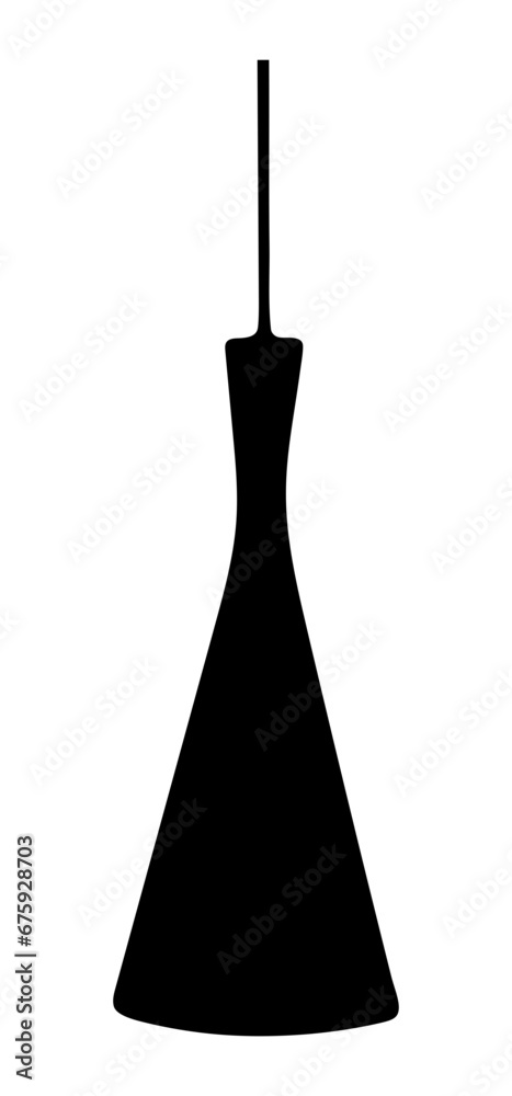 Black silhouette of a lamp. Line art hand drawn illustration. Black vector logo isolated on transparent background. Black silhouette of a lamp. Line art hand drawn illustration. Black vector logo isolated on transparent background.