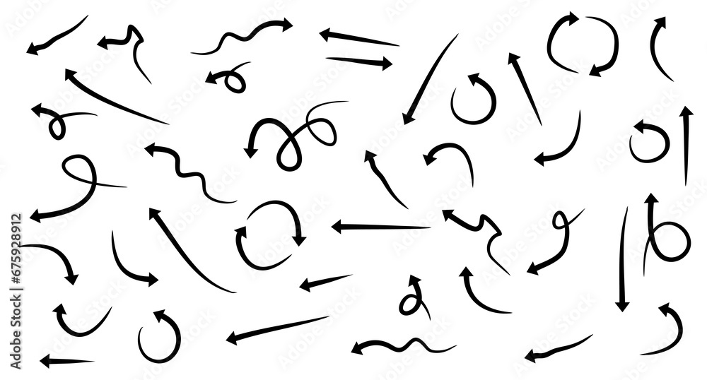 Hand drawn arrow vector icons set. sketch arrow design for business plan and education. Hand drawn arrow vector icons set. sketch arrow design for business plan and education.