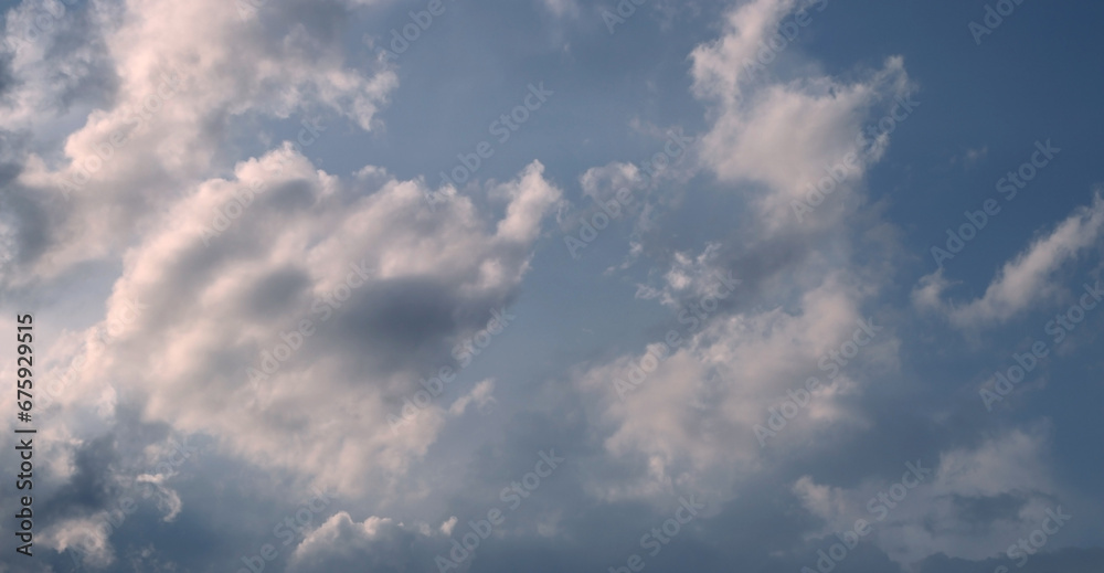 Skyscape. Cumulus clouds in close-up.