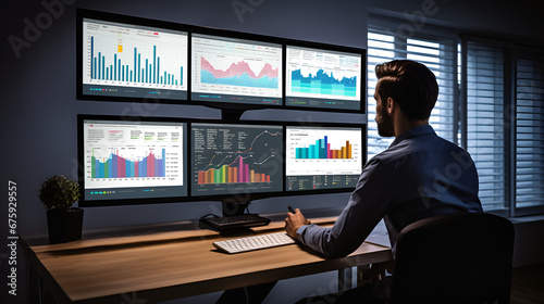 Business person engaging with real-time dashboard