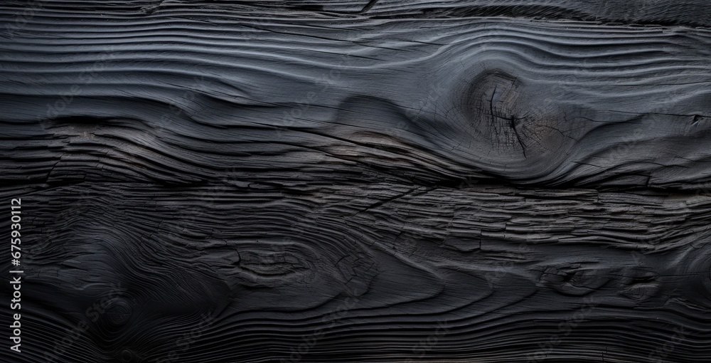 A close up of a black wood texture. A close up of a black wood texture.