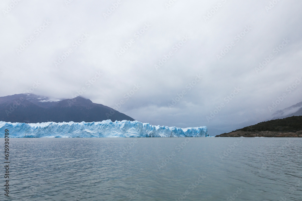
View of the Perito Moreno glacier from the lake, Patagonia, Argentina.