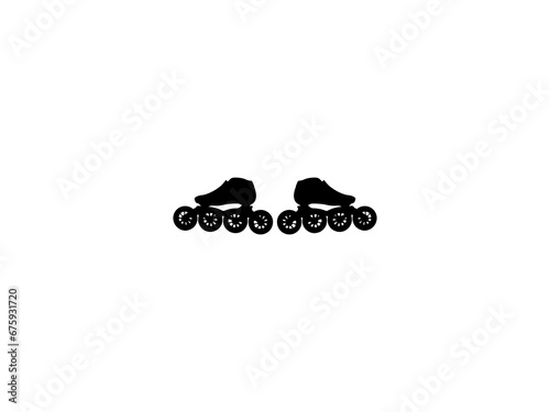 Inline Roller Skates Boot Silhouette isolated on white background