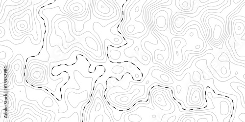Pattern with lines and dots The stylized height of the topographic map contour in lines and contours isolated on transparent. Black and white topography contour lines map isolated on white background.