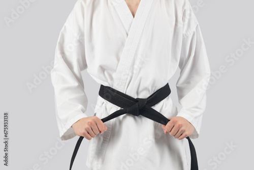 Teenage black belt martial artist