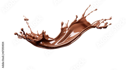 Chocolate milk splash, Isolated on transparent background.