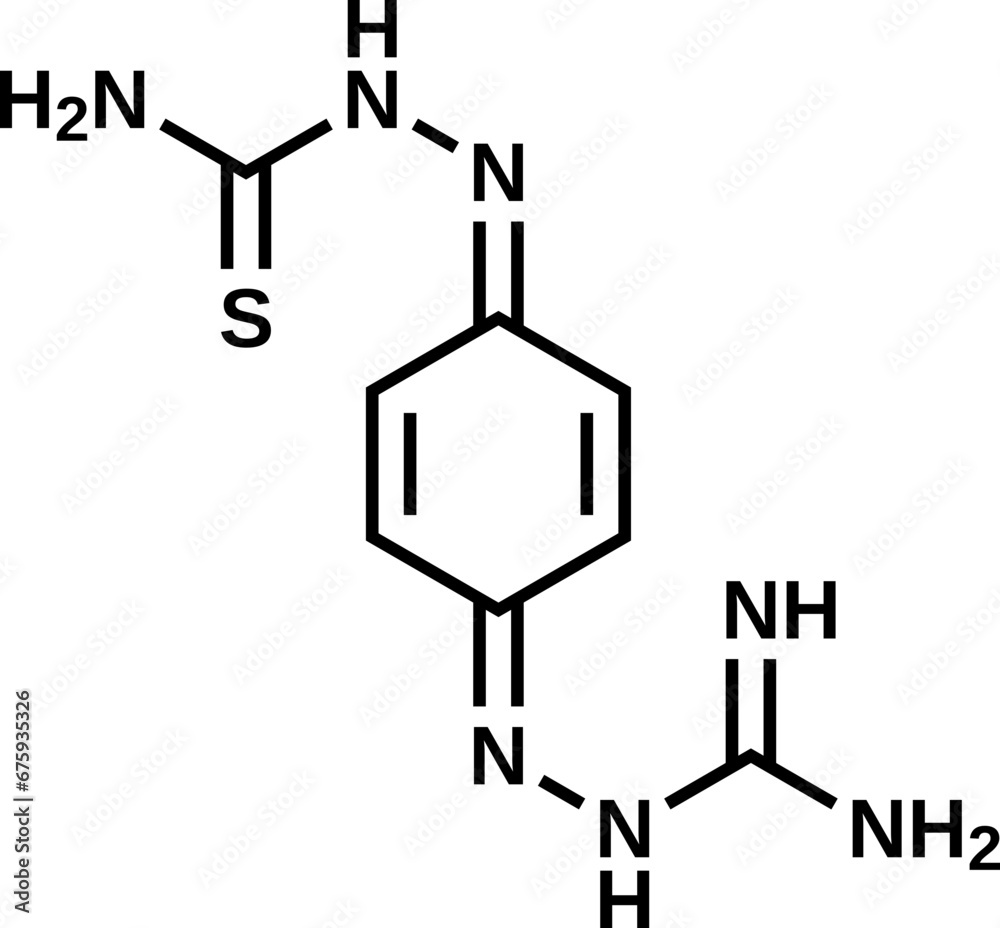 Ambazone structural formula, vector illustration Ambazone structural formula, vector illustration