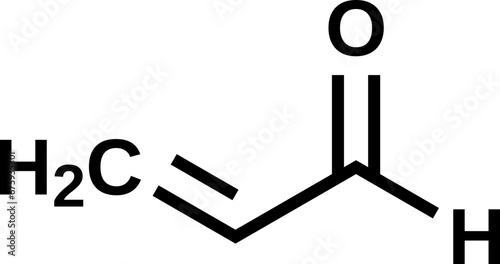 Acrolein structural formula, vector illustration photo