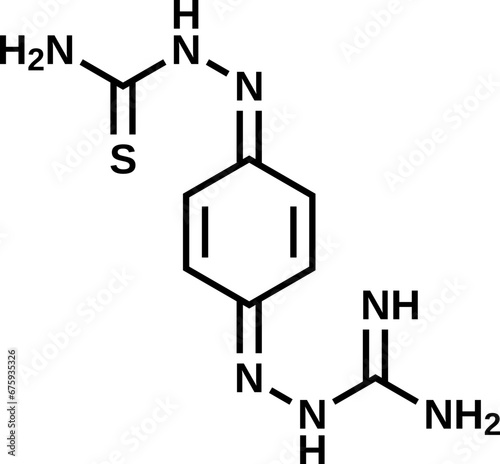 Ambazone structural formula, vector illustration