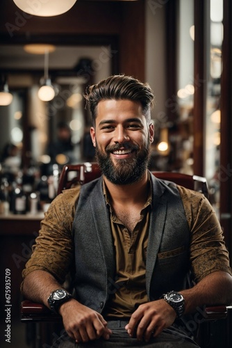 Happy man in a barbershop © alexx_60