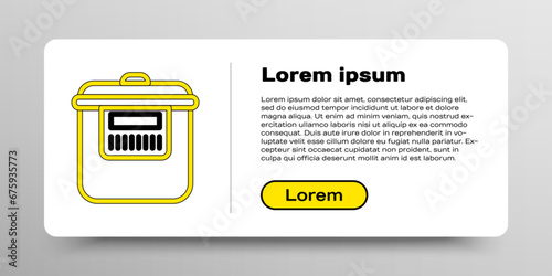 Line Slow cooker icon isolated on white background. Electric pan. Colorful outline concept. Vector