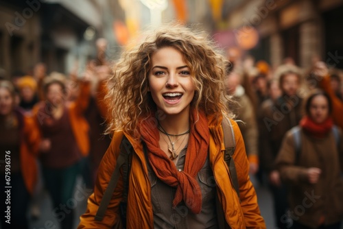 Wallpaper Mural striking students on the street girl close-up Torontodigital.ca