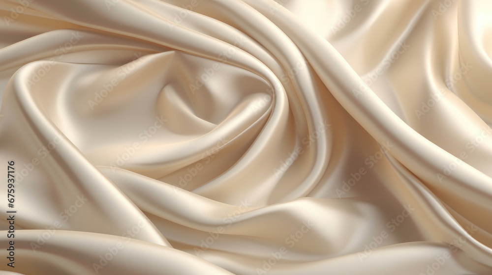 Fototapeta premium Silk Satin Texture. Wavy Soft Folds On Shiny Fabric, Background Image, Background For Banner, HD