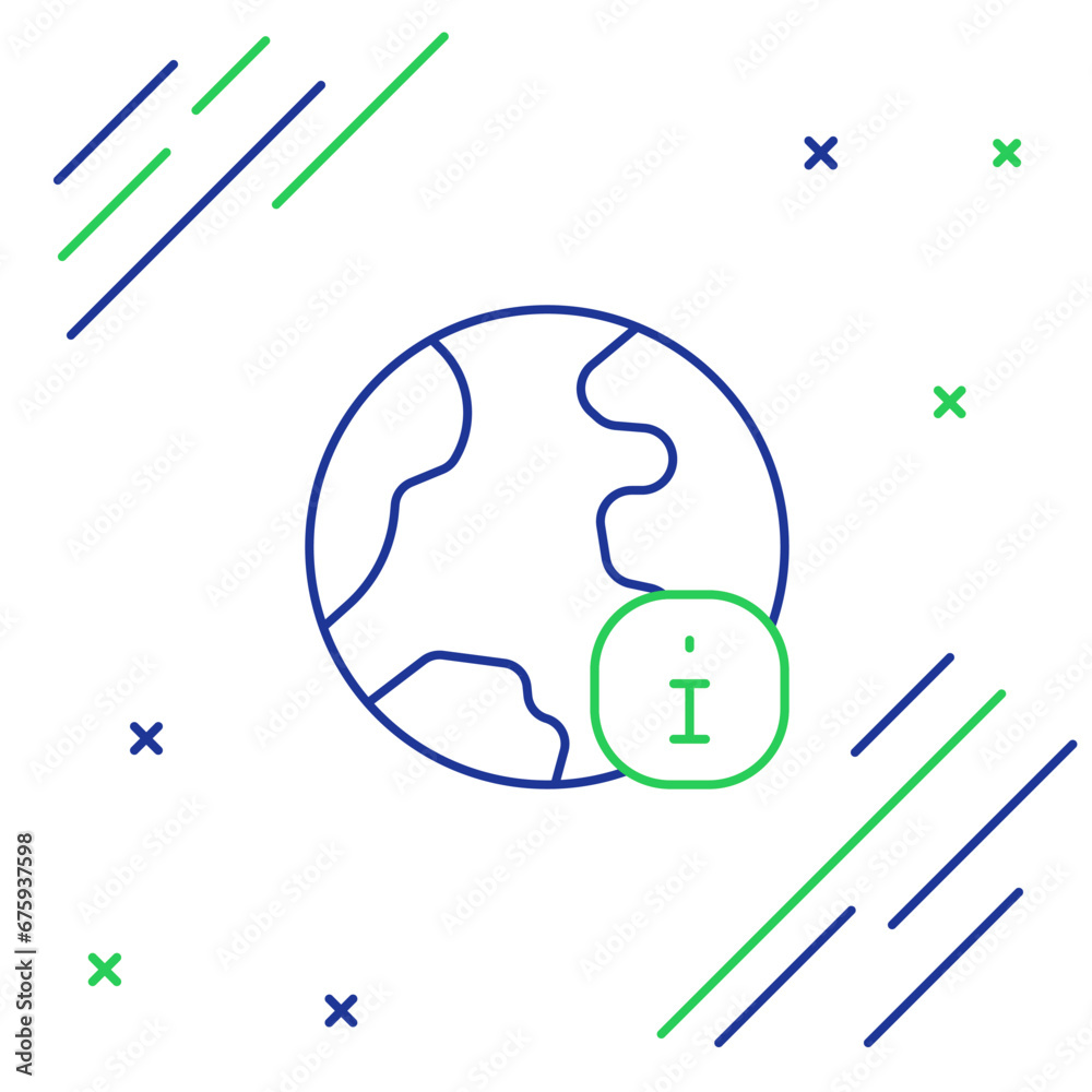 Line World news icon isolated on white background. Breaking news, world news tv. Colorful outline concept. Vector