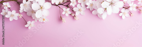 White Flowers On Pink Background, Background Image, Background For Banner, HD