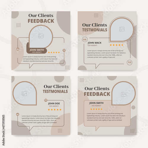 Client testimonials or customer feedback social media and instagram post template
