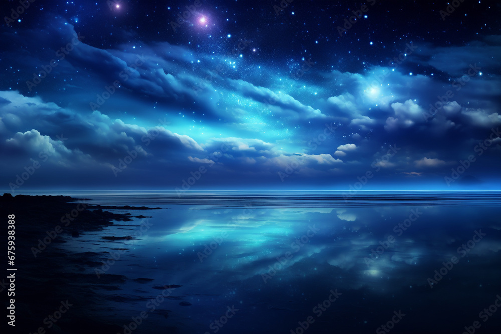 The sky and the sea at night Among the stars that shine brightly to be seen at night. The sky and the sea at night Among the stars that shine brightly to be seen at night.