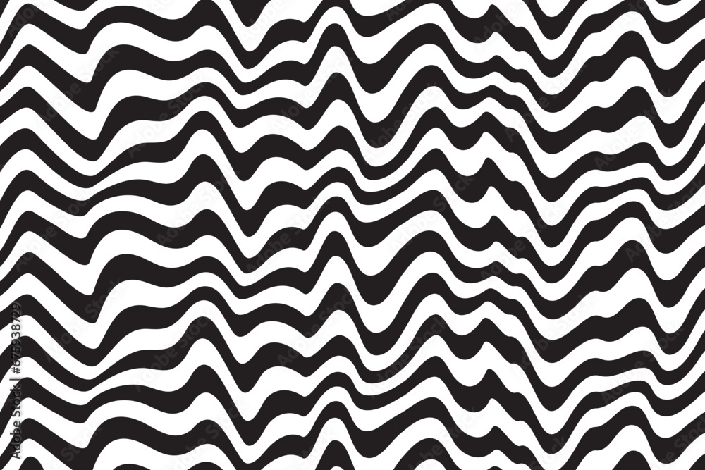 Background with wavy lines. Twisted duo tone backgrounds. Abstract pattern from lines, halftone effect. Black and white texture. Minimalist design template for poster, banner, cover, postcard. Background with wavy lines. Twisted duo tone backgrounds. Abstract pattern from lines, halftone effect. Black and white texture. Minimalist design template for poster, banner, cover, postcard.