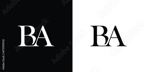 Abstract a simple letter or word BA serif connected font with cutting image graphic icon logo design abstract concept vector stock. This can be used with related to initial or beauty