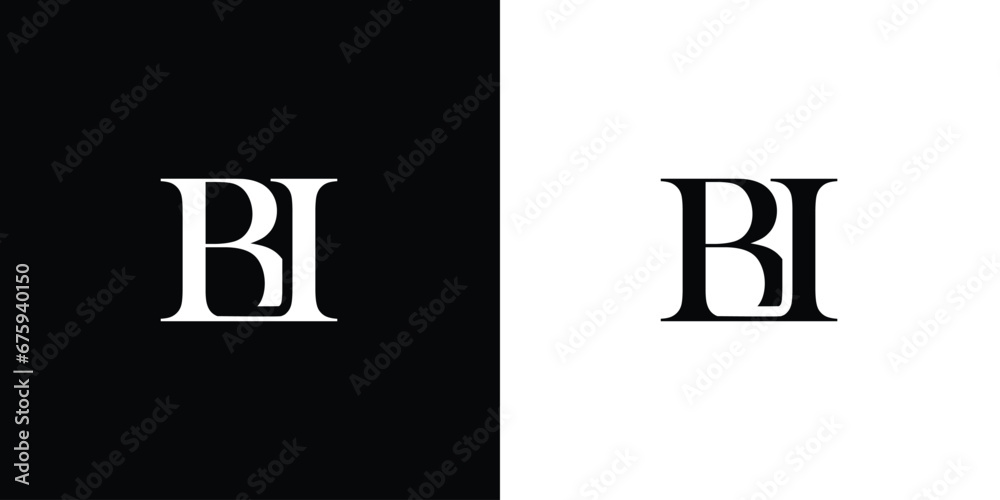Fototapeta premium Abstract Logo combinations Letter B and I
