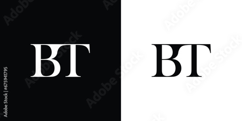 Abstract Classy Initial Letter TB Or BT Logo Design. Minimalist Initial Letter B And T Logo Design.