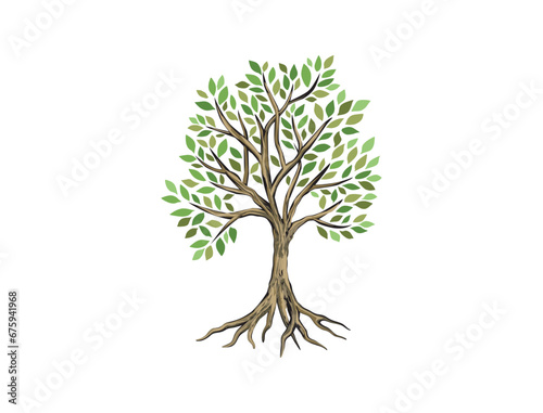 olive tree vector hand drawing