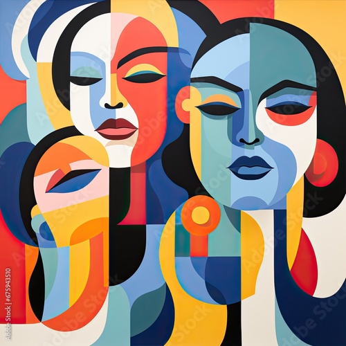 Abstract human oil paintings for wall decor