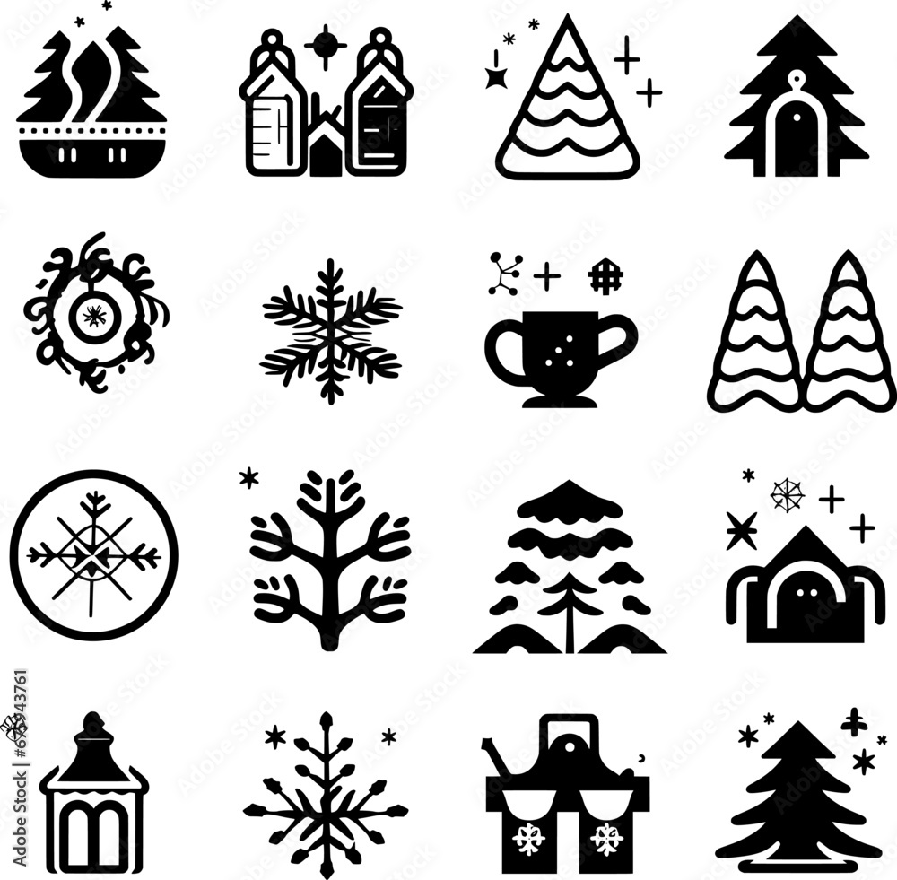 Christmas trees vector set 3