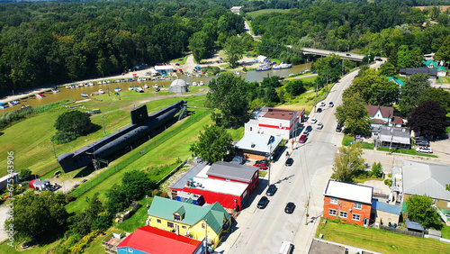 Aerial view of Port Burwell, Ontario, Canada photo