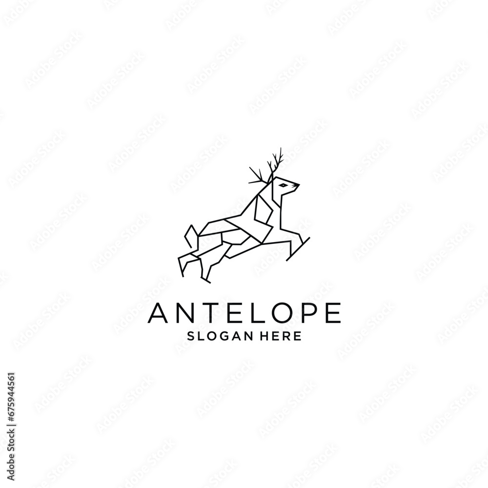 Antelope logo design icon vector
Antelope logo design icon vector
