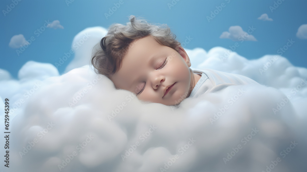 baby sleep on bed cloud